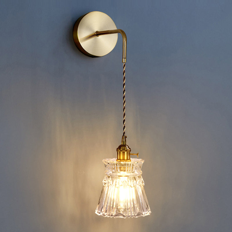 Nordic Style Wall Light Geometry Shape Wall Lamp with Glass Shade for Bedroom