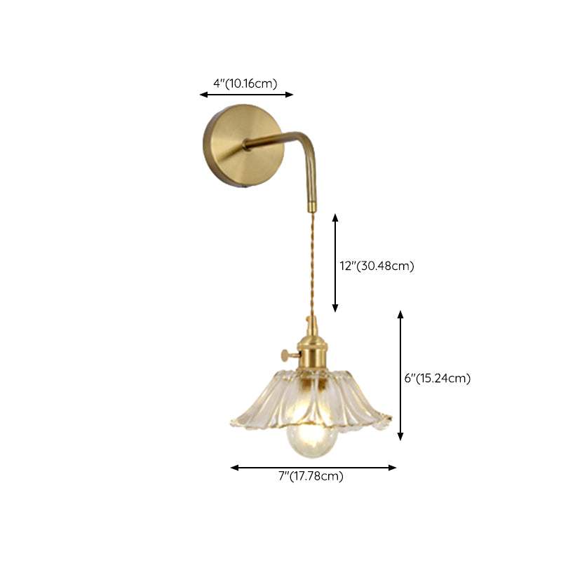 Nordic Style Wall Light Geometry Shape Wall Lamp with Glass Shade for Bedroom