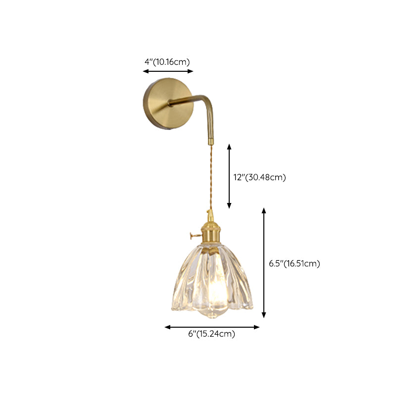 Nordic Style Wall Light Geometry Shape Wall Lamp with Glass Shade for Bedroom