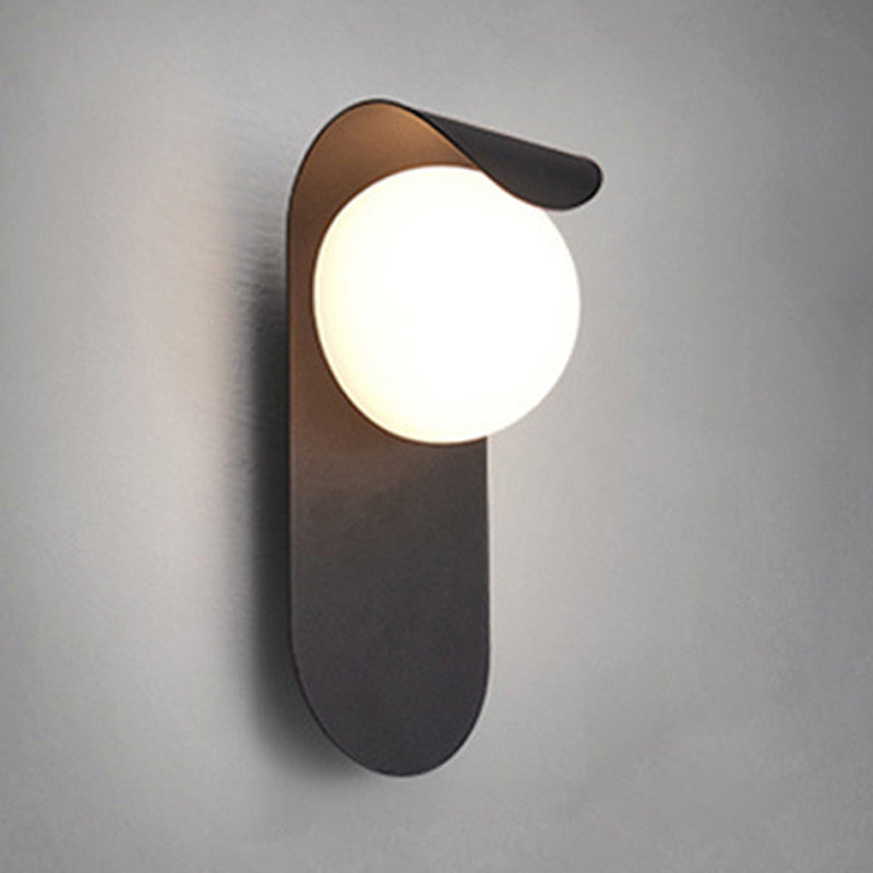 Polish Finish Metal Wall Light Industrial Globe Lighting for Foyer