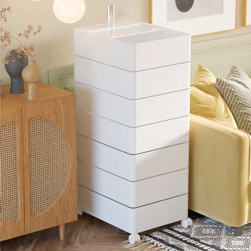 Modern Bedside Cabinet Plastic Accent Table Nightstand for Living Room