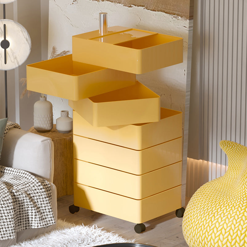 Modern Bedside Cabinet Plastic Accent Table Nightstand for Living Room