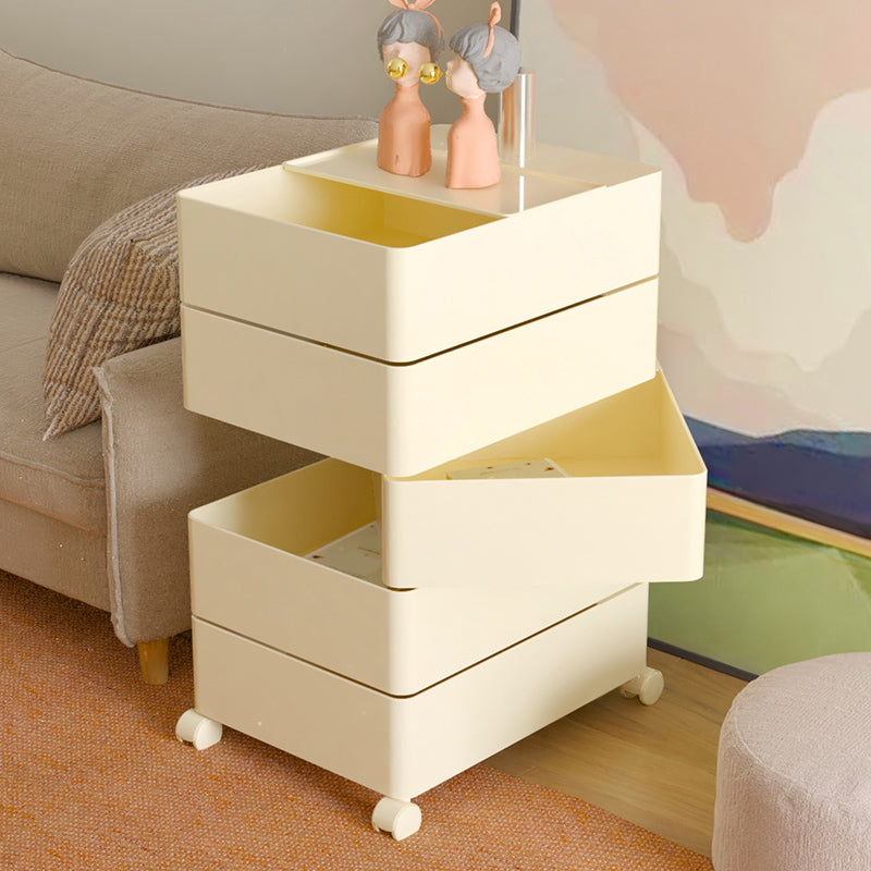 Modern Bedside Cabinet Plastic Accent Table Nightstand for Living Room