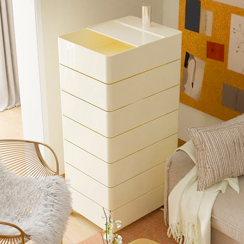 Modern Bedside Cabinet Plastic Accent Table Nightstand for Living Room