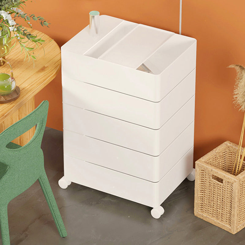 Modern Bedside Cabinet Plastic Accent Table Nightstand for Living Room