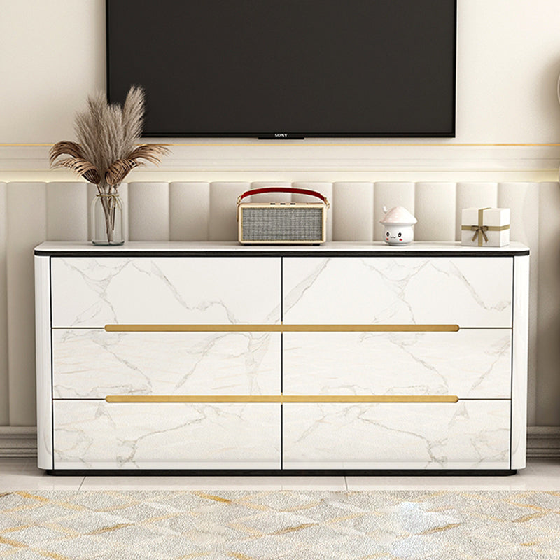 Stone Storage Chest Dresser Horizontal Storage Chest with 6 Drawers