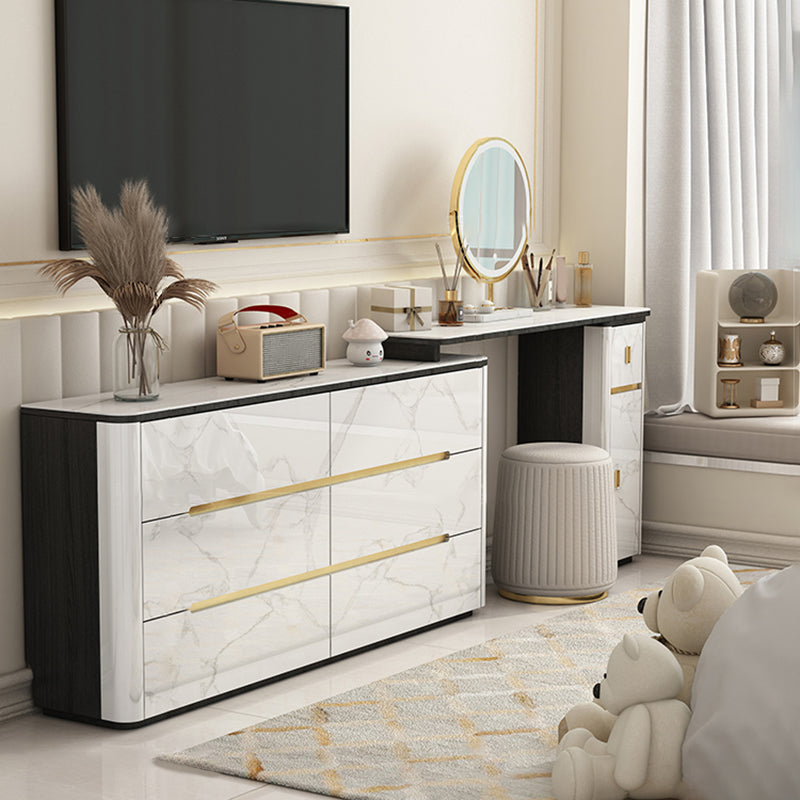 Stone Storage Chest Dresser Horizontal Storage Chest with 6 Drawers