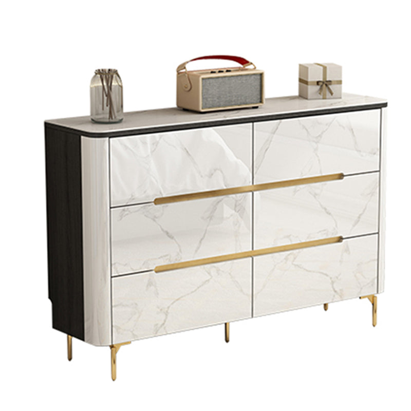 Stone Storage Chest Dresser Horizontal Storage Chest with 6 Drawers