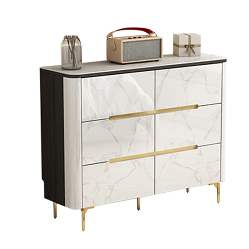 Stone Storage Chest Dresser Horizontal Storage Chest with 6 Drawers