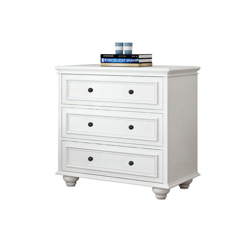 Modern Wood White Storage Chest with Soft-Close Drawers for Home