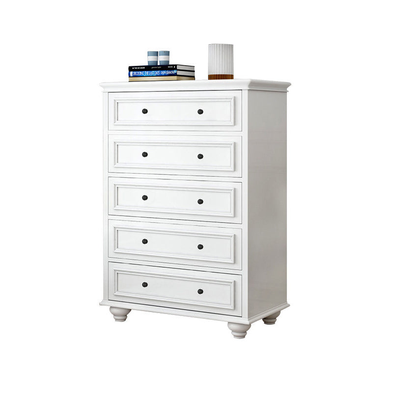 Modern Wood White Storage Chest with Soft-Close Drawers for Home