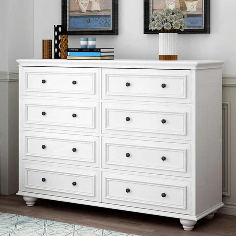 Modern Wood White Storage Chest with Soft-Close Drawers for Home