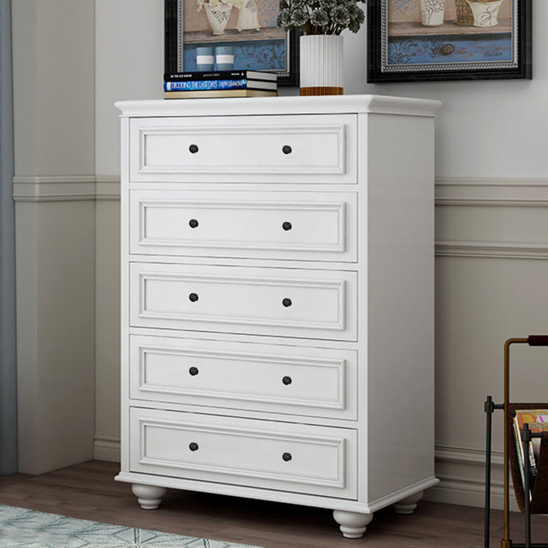Modern Wood White Storage Chest with Soft-Close Drawers for Home