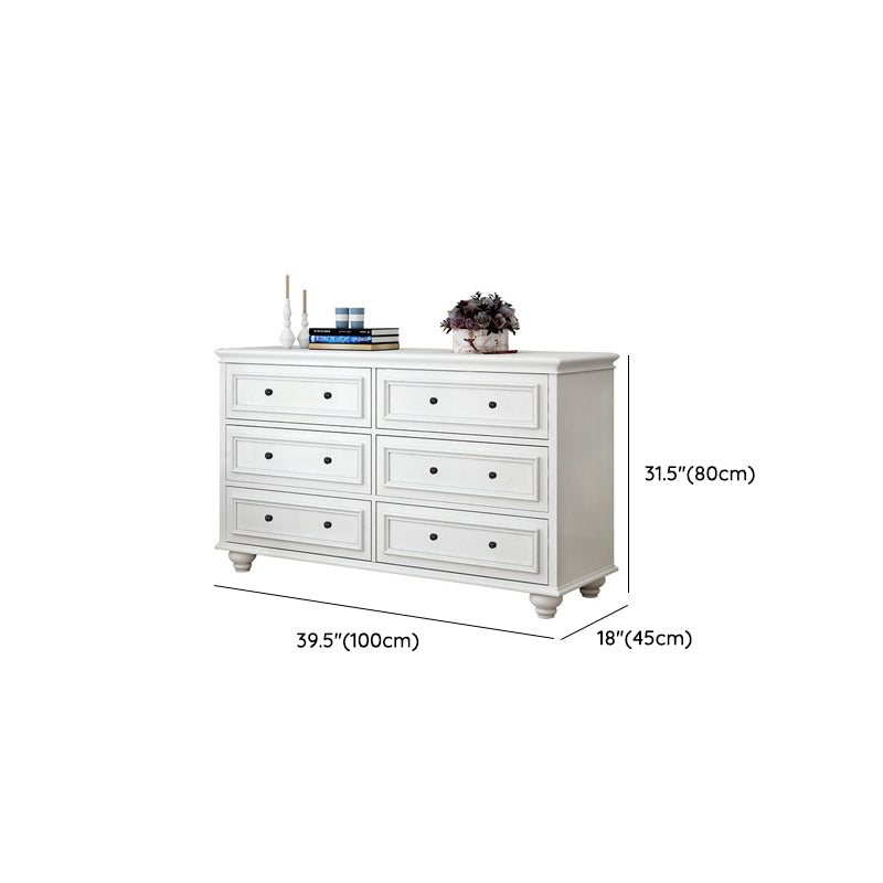 Modern Wood White Storage Chest with Soft-Close Drawers for Home