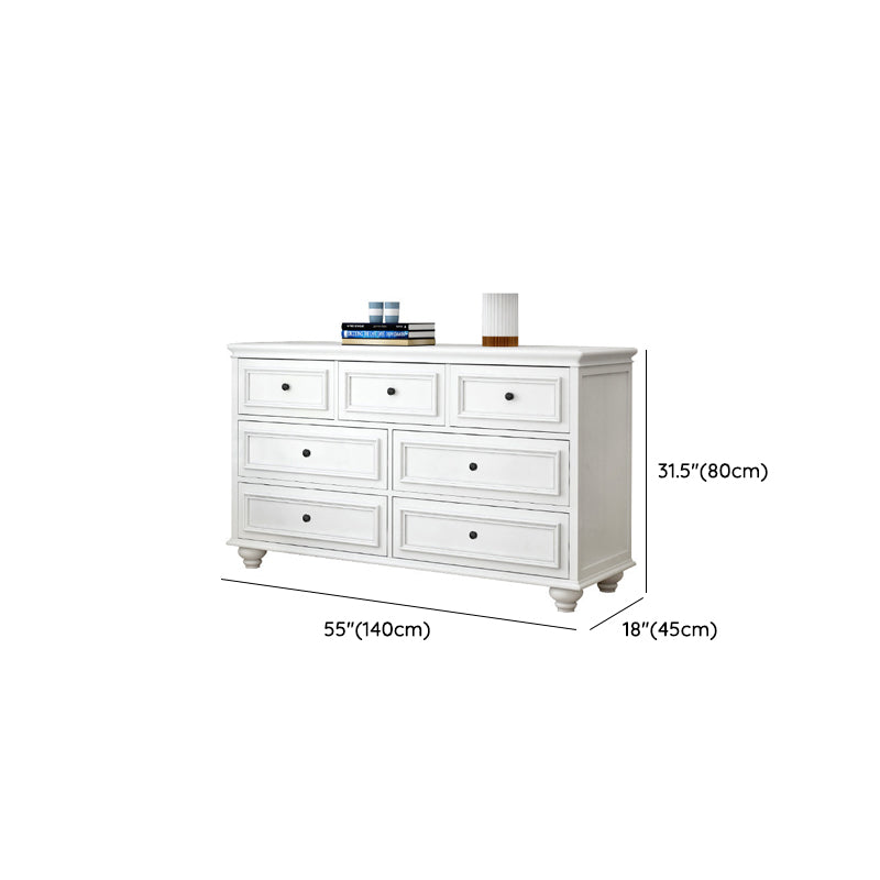 Modern Wood White Storage Chest with Soft-Close Drawers for Home