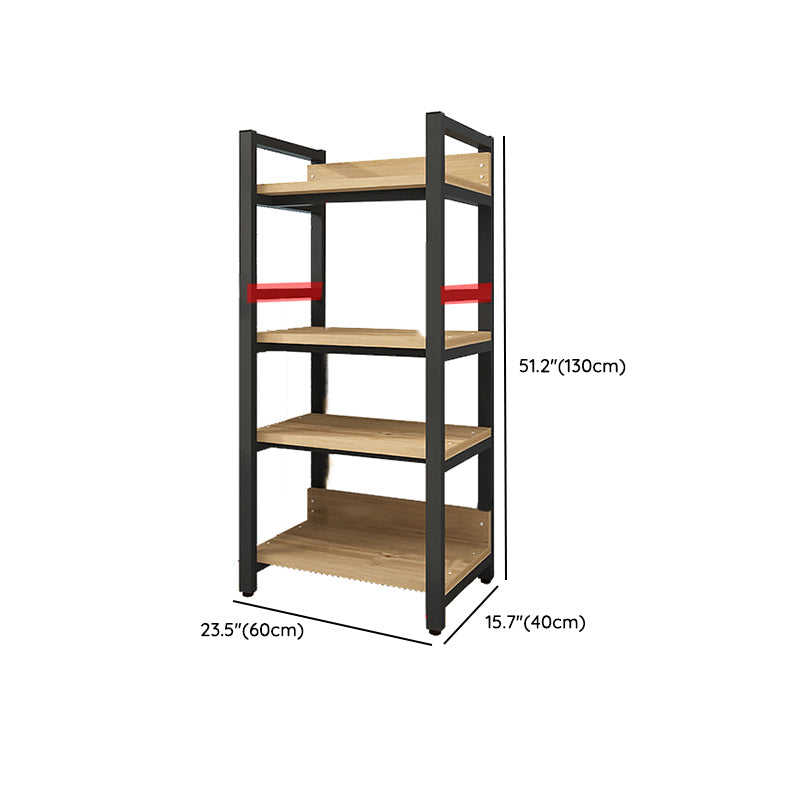Scandinavian Open Back Bookcase with Shelves for Home Office