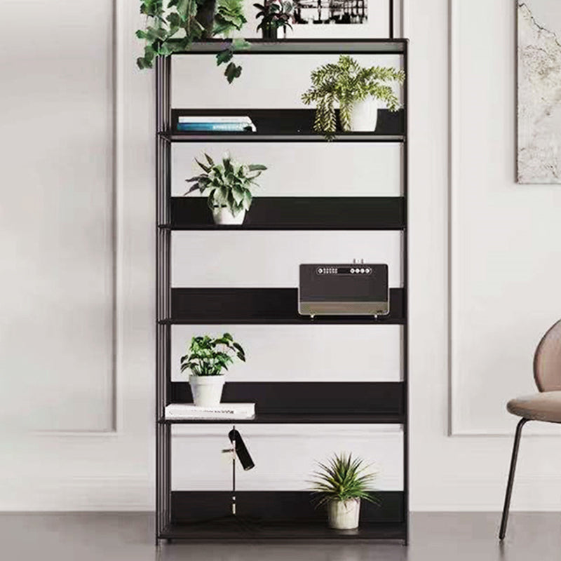 Standard Metal Bookshelf Contemporary Open Back Vertical Bookcase