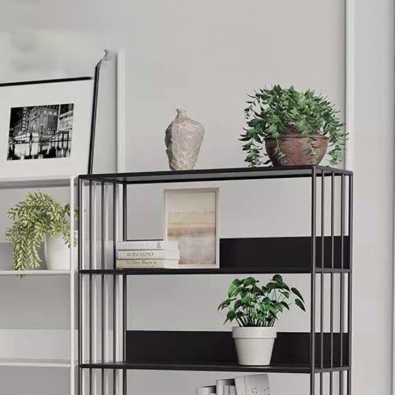 Standard Metal Bookshelf Contemporary Open Back Vertical Bookcase