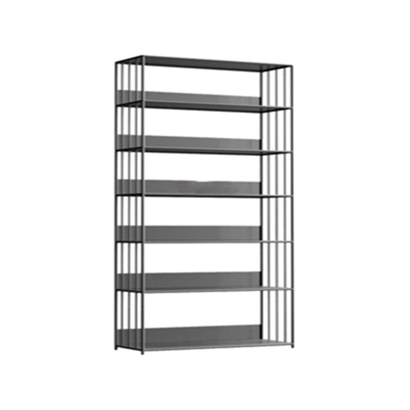 Standard Metal Bookshelf Contemporary Open Back Vertical Bookcase