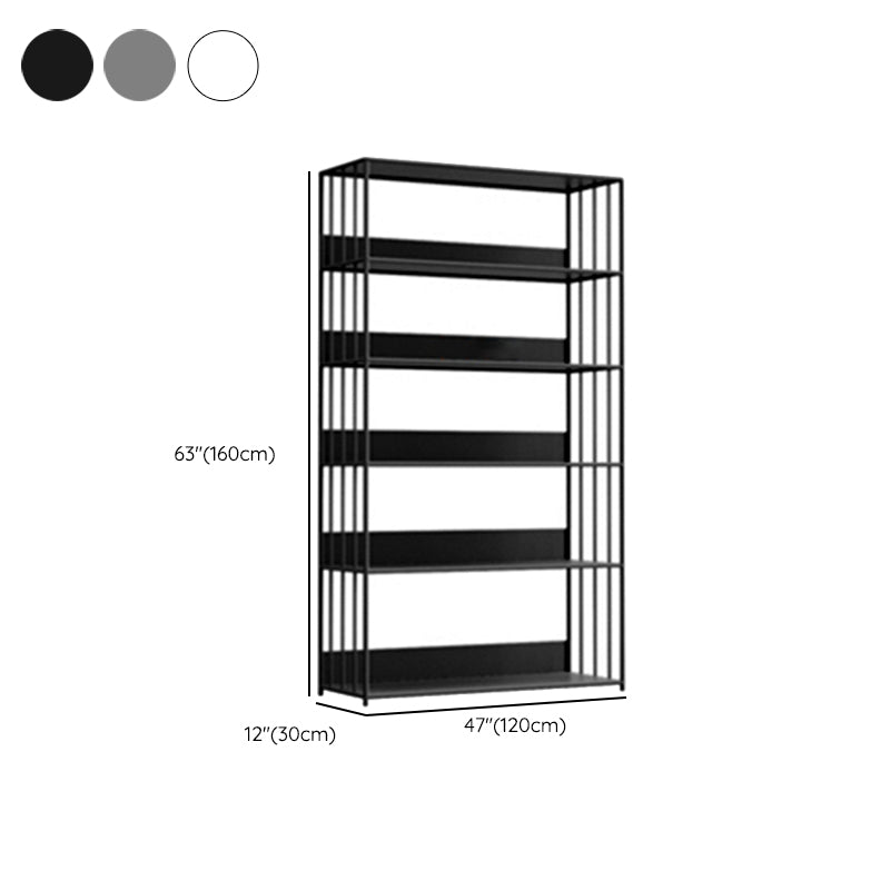 Standard Metal Bookshelf Contemporary Open Back Vertical Bookcase