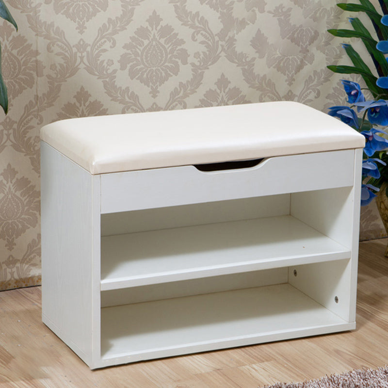 Modern Rectangle Entryway Bench Wooden Seating Bench with Upholstered