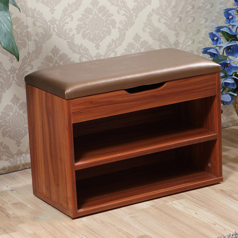 Modern Rectangle Entryway Bench Wooden Seating Bench with Upholstered