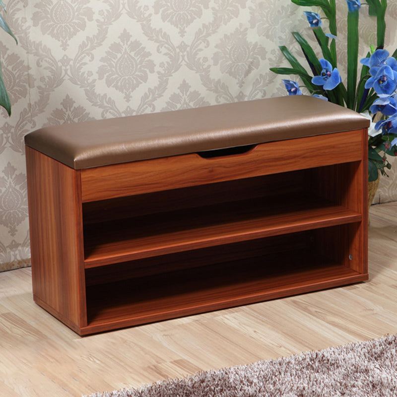 Modern Rectangle Entryway Bench Wooden Seating Bench with Upholstered