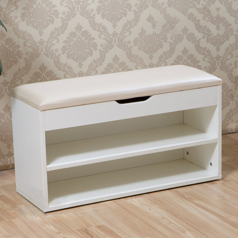 Modern Rectangle Entryway Bench Wooden Seating Bench with Upholstered