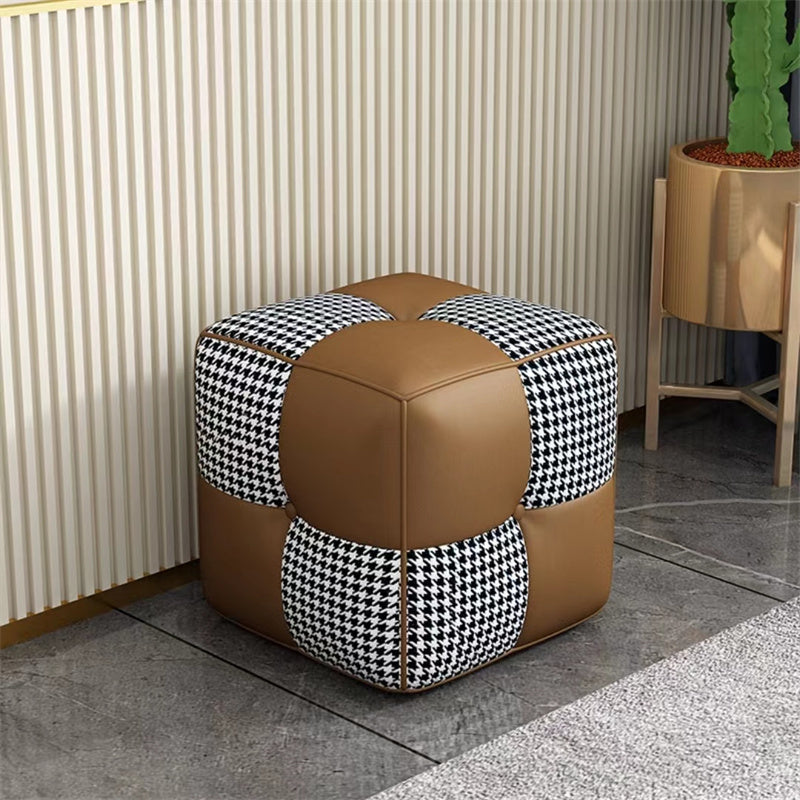 Modern Square Pouf Stain Resistant Colorful Pouf for Living Room