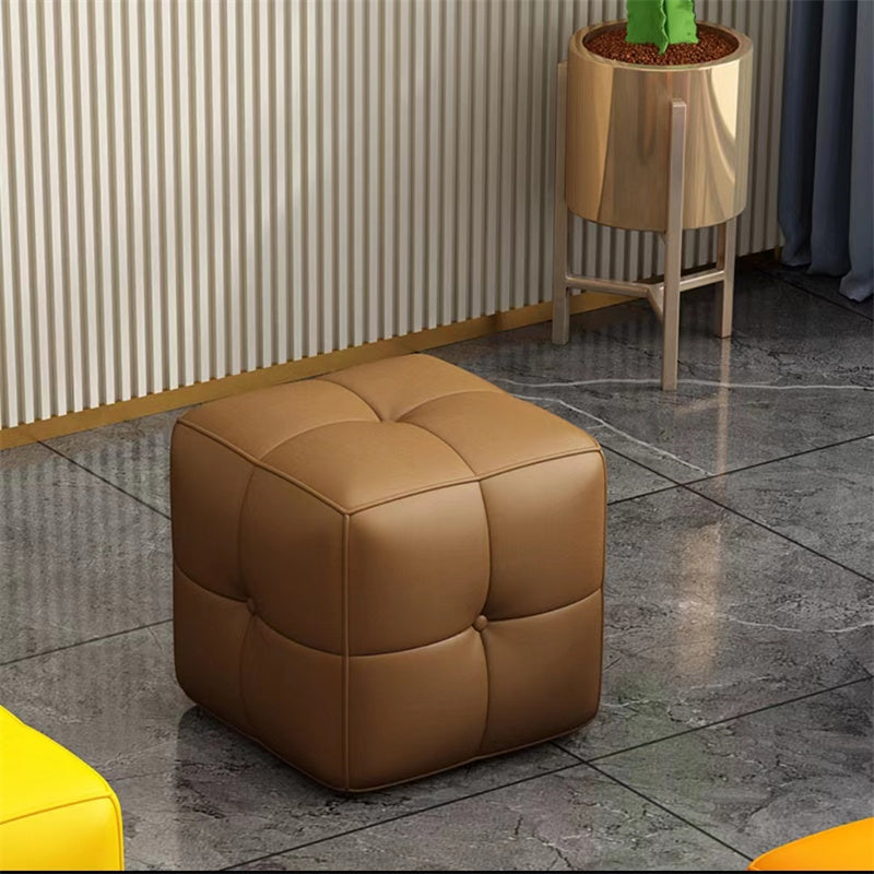 Modern Square Pouf Stain Resistant Colorful Pouf for Living Room