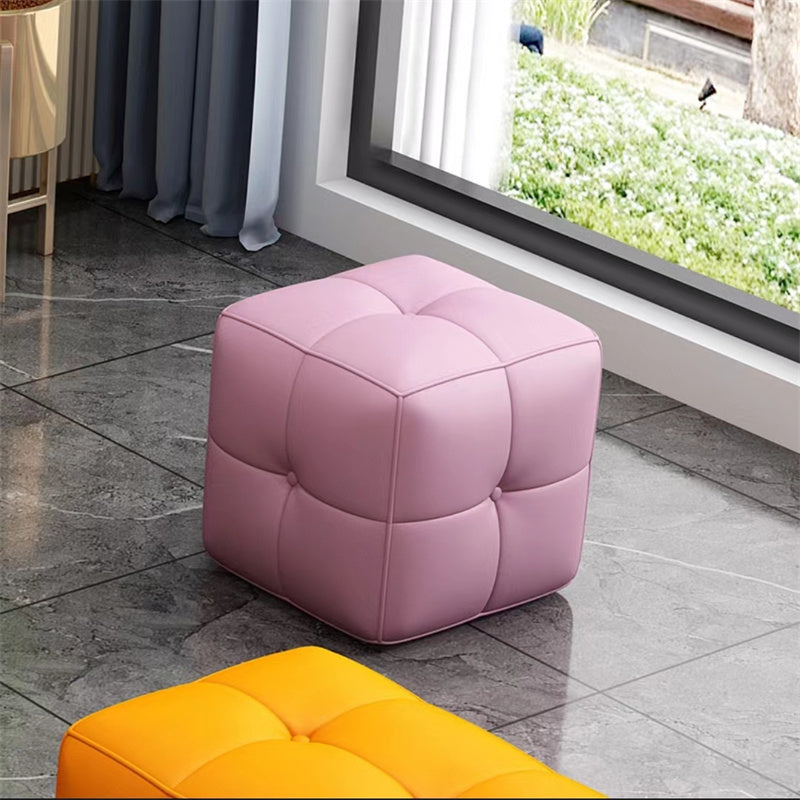 Modern Square Pouf Stain Resistant Colorful Pouf for Living Room