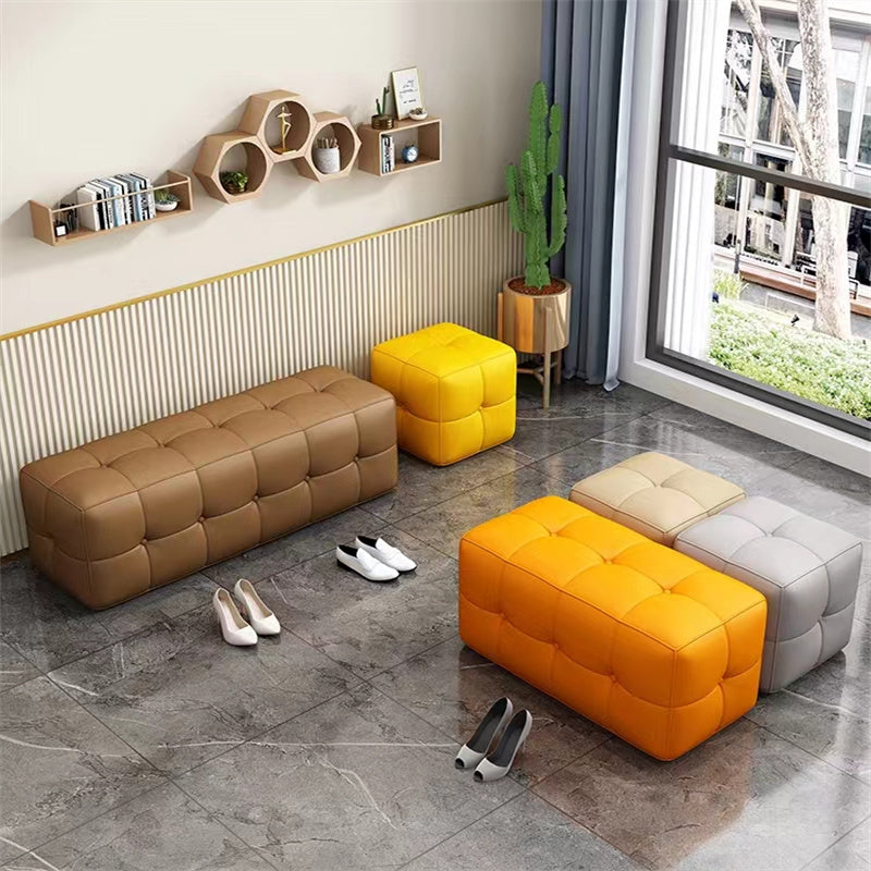 Modern Square Pouf Stain Resistant Colorful Pouf for Living Room