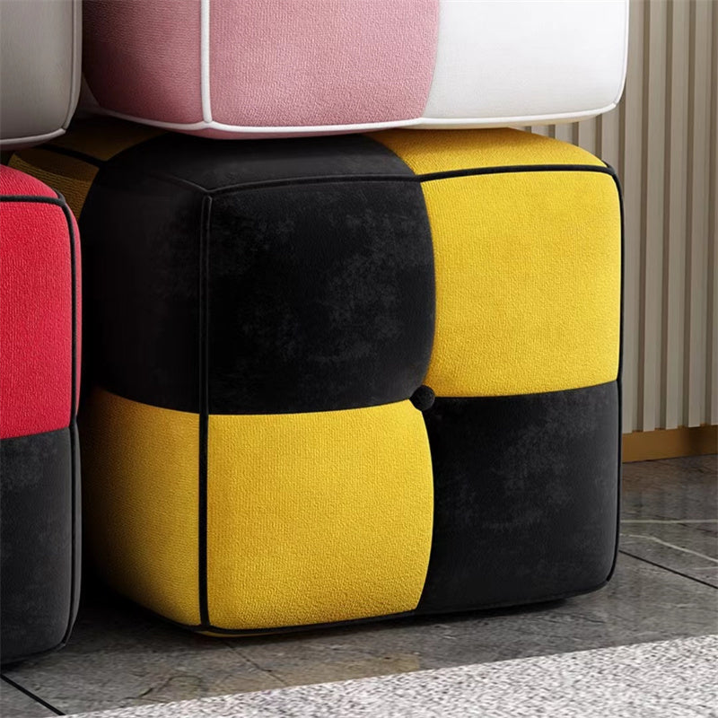 Modern Square Pouf Stain Resistant Colorful Pouf for Living Room