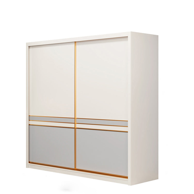 Bedroom Storage Cabinet Coastal Wooden Sliding Doors Wardrobe Armoire