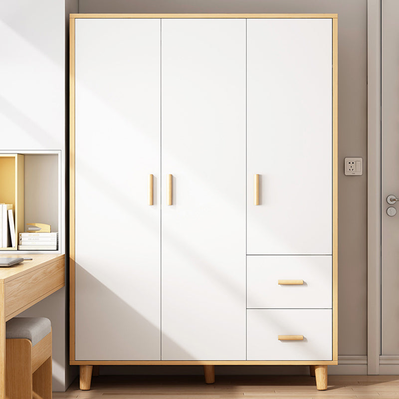 Contemporary Wardrobe Armoire Wooden Armoire with Doors and Legs