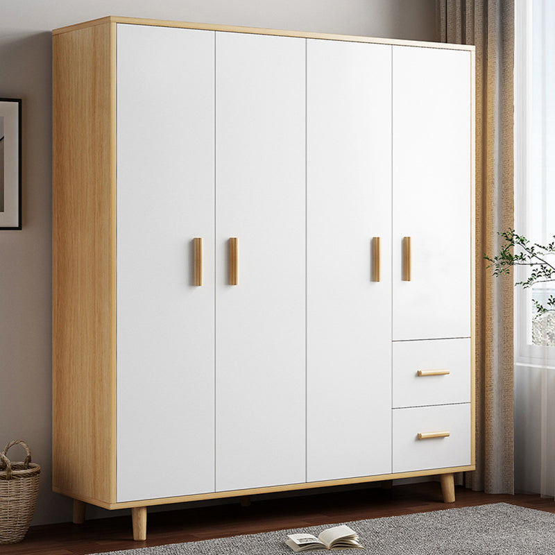 Contemporary Wardrobe Armoire Wooden Armoire with Doors and Legs