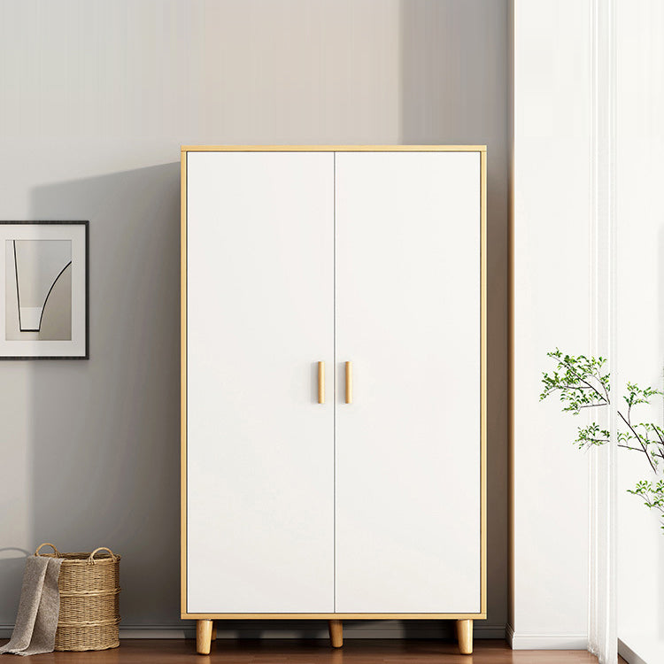 Contemporary Wardrobe Armoire Wooden Armoire with Doors and Legs
