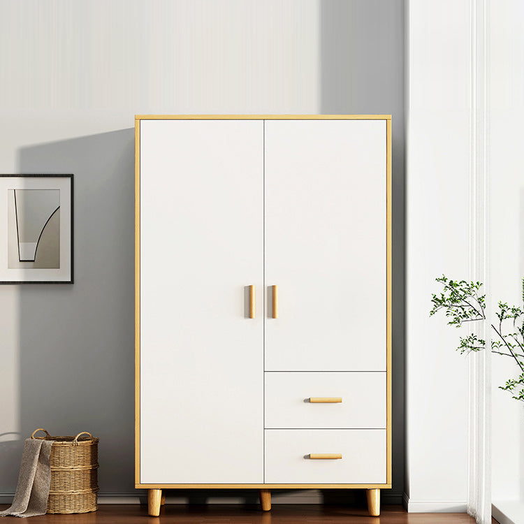 Contemporary Wardrobe Armoire Wooden Armoire with Doors and Legs