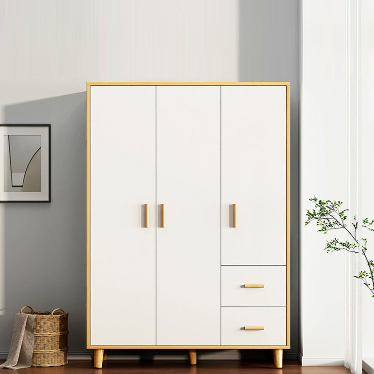 Contemporary Wardrobe Armoire Wooden Armoire with Doors and Legs