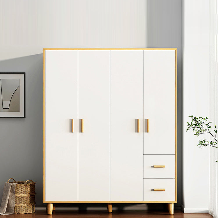 Contemporary Wardrobe Armoire Wooden Armoire with Doors and Legs