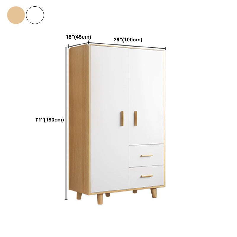 Contemporary Wardrobe Armoire Wooden Armoire with Doors and Legs