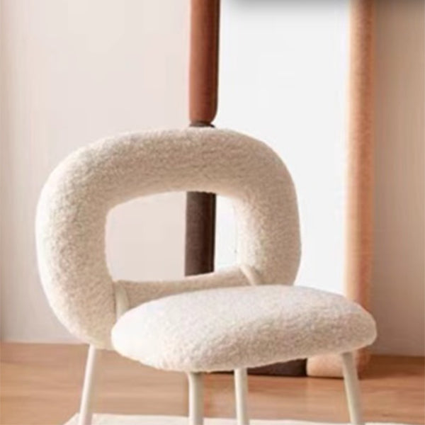 Upholstered Dining Side Chair Metal Frame Open Back Dining Side Chair