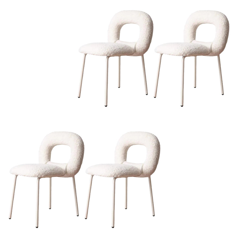 Upholstered Dining Side Chair Metal Frame Open Back Dining Side Chair