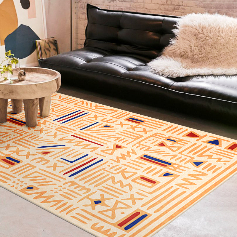 Bohemian Stripe Rug Polyester Indoor Rug Non-slip Area Carpet for Living Room
