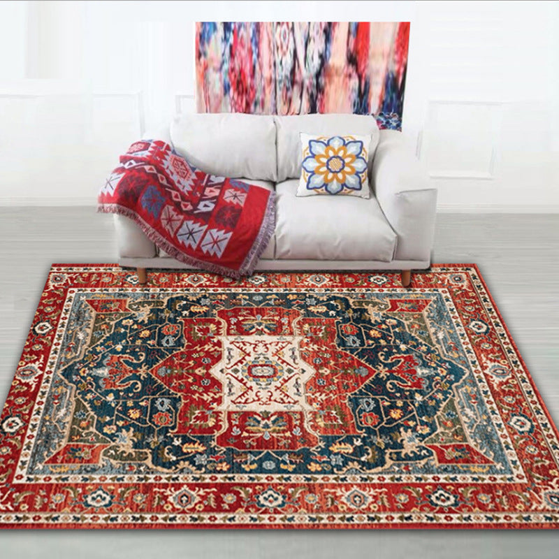 Moroccan Stripe Printed Rug Polyester Indoor Rug Non-slip Area Carpet for Living Room and Bedroom