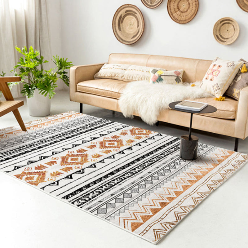 Bohemian Simple Printed Rug Polyester Indoor Rug Non-slip Area Carpet for Living Room and Bedroom