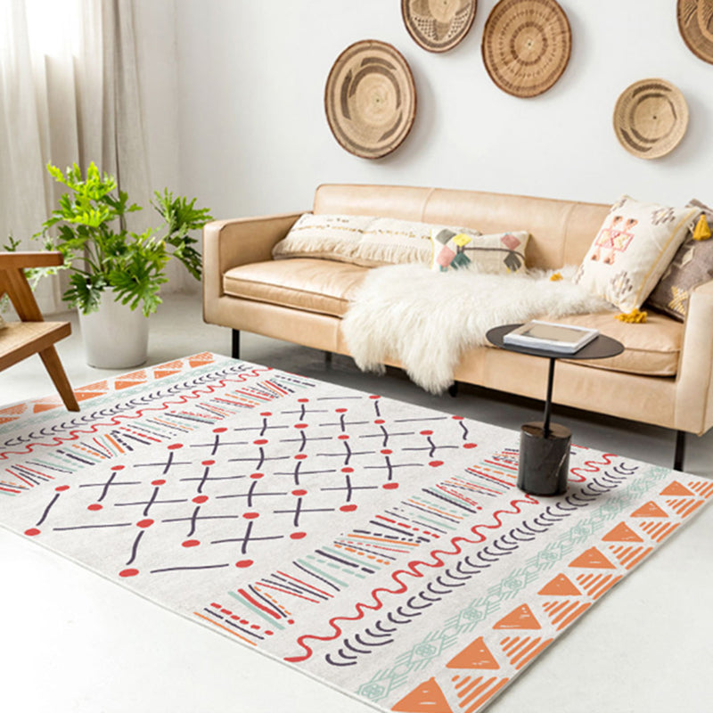 Bohemian Simple Printed Rug Polyester Indoor Rug Non-slip Area Carpet for Living Room and Bedroom