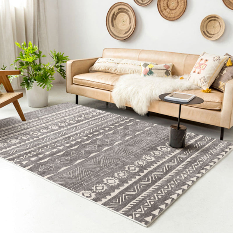 Bohemian Simple Printed Rug Polyester Indoor Rug Non-slip Area Carpet for Living Room and Bedroom