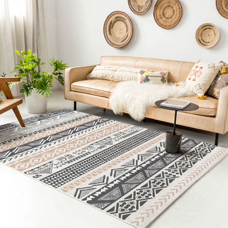 Bohemian Simple Printed Rug Polyester Indoor Rug Non-slip Area Carpet for Living Room and Bedroom