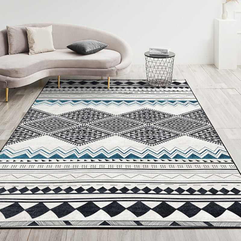 Bohemian Simple Printed Rug Polyester Indoor Rug Non-slip Area Carpet for Living Room and Bedroom